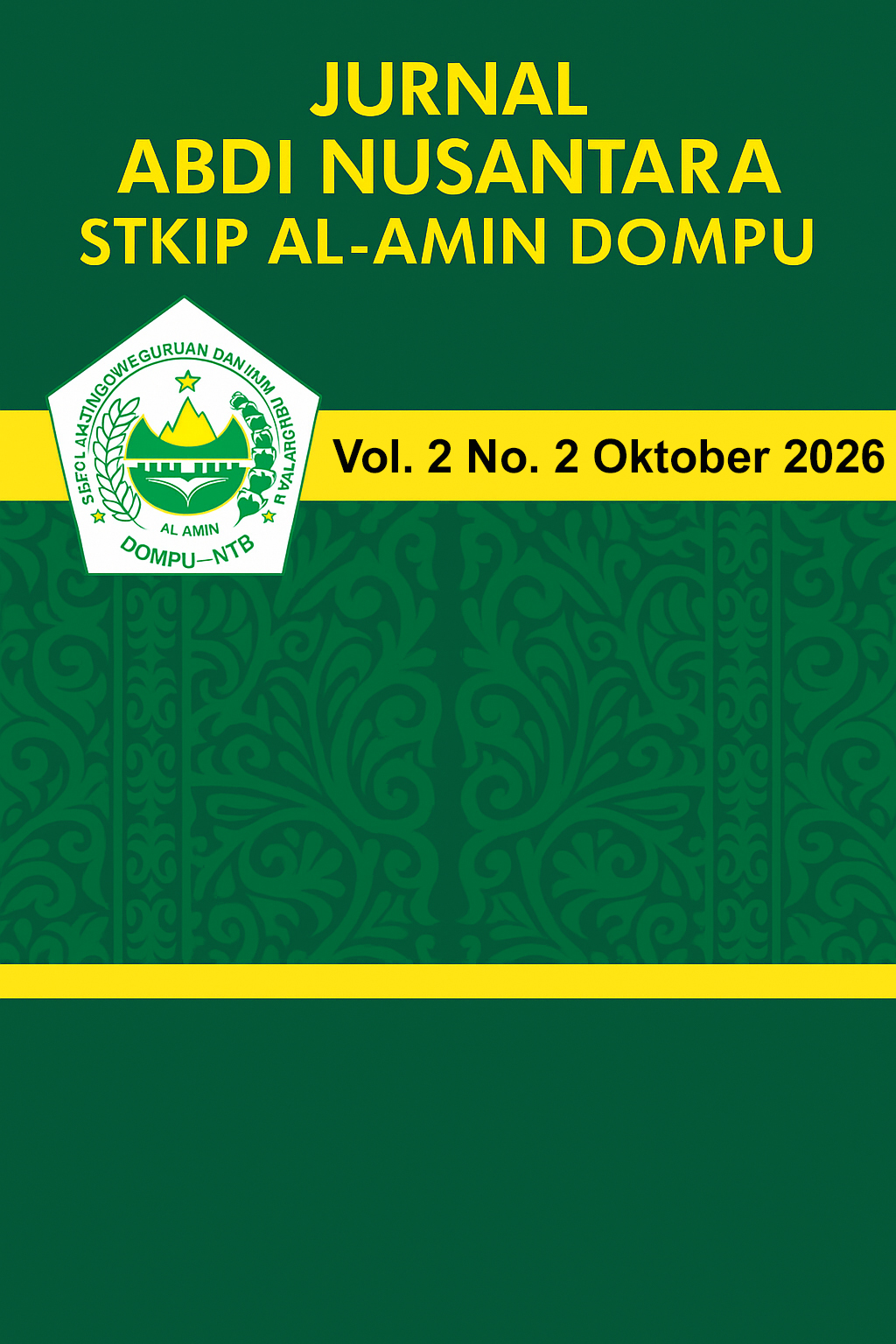 					View Vol. 2 No. 2 (2026):  Jurnal Abdi Nusantara STKIP Al Amin Dompu 
				