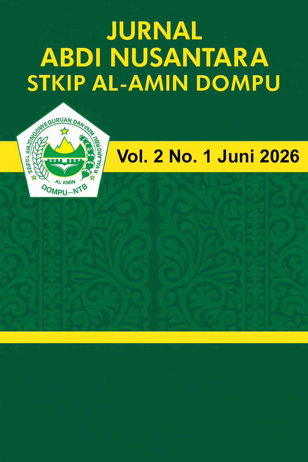 					View Vol. 2 No. 1 (2026): Jurnal Abdi Nusantara STKIP Al Amin Dompu
				